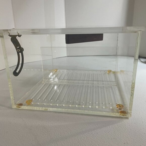 VTG Clear Acrylic Cigar Humidor 10x9x6 Professional Humidifer Tobacco Divider - Picture 4 of 9